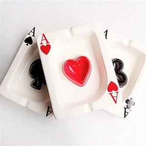 poker ceramic ashtray with poker design