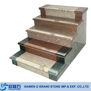 Polished non-slip granite stair tread cover,modern marble stairs steps
