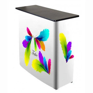 Portable exhibition fabric trade show promotion table counter