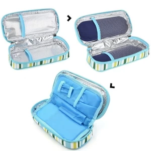 Portable Insulated Case Box Travel Diabetes Test Kit Insulin Pen Diabetic Cooler Bags with Ice Packs