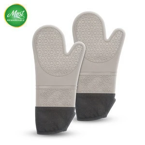 Portable Long Silicone Heat-proof Oven Mitt for Kitchen Grill & BBQ
