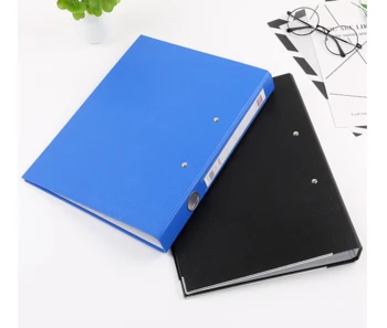 PP Cardboard Double Clip File Folder 2" Spine Document Holder with Protective Edge Office File Box with Dual Purpose Clamp