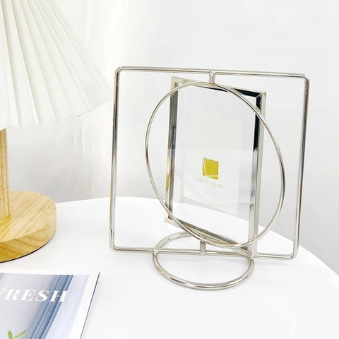 Buy Pretty Material Rectangle Iron Frames Electroplating Metal Photo ...