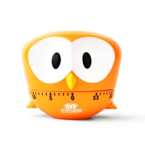 Promotional Gift Creative Cartoon Owl Timer Mechanical Alarm Clock Logo Customized Kitchen Timer