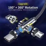 Quick Charger Magnet 2M 1M Usb Data Cables Magnetic for iPhone Cable micro usb type-c 3 In 1 Magnetic Usb rotate 540 degree