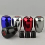 Racing car 5 speed metal automatic gear shift knob