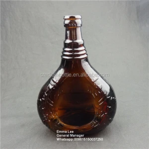 real manufacturer of amber glass bottle for wine liquor Whisky, Vodka, Gin, Rum, Tequila, Sake