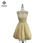 Real Photos Tulle Fabric Beading Handwork Dress Evening Prom Homecoming Dresses