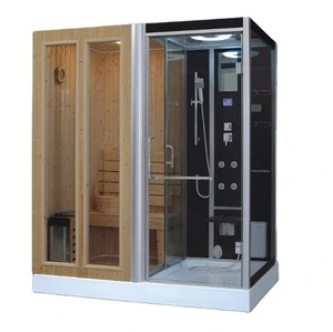 rectangle shape indoor sauna and steam combined room for 2 person