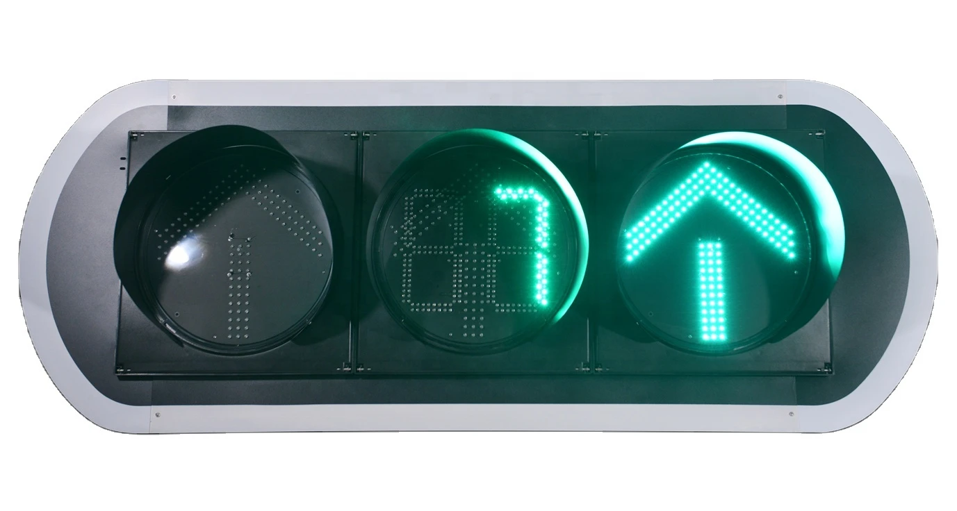 Red green yellow arrow 300mm led traffic signal lights with countdown timer