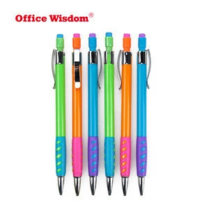 retractable plastic Shaker Mechanical Pencil with top eraser Auto Lead Rotation Mechanical Pencil
