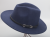 Import Retro Panama Hat Flat Wide Brim Fedora Cap Wool Felt Jazz Cap black Leather Band from China