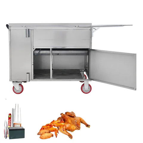 Gas Chicken Rotisserie Machine 3-Roller Automatic France