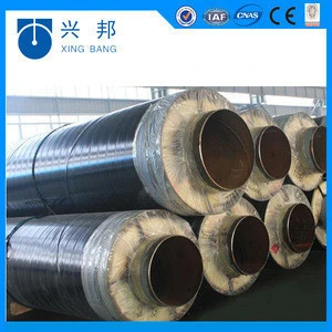 rock wool/fiber glass thermal insulation material filled steam steel pipe insulation