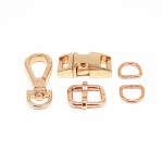 Rose Gold Dog Collar hardware Metal Quick Side Release Buckles For Dog Collars