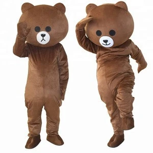 sales promotion big events  black and brown bear mascot costume adult