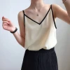 Satin chiffon camisole female summer wear v-neck inner bottoming shirt simulation silk sleeveless top