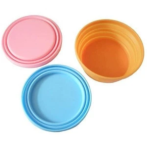 Set of 2 Dogs Cats Pet Bowls Portable Silicone Collapsible Travel Feeding Bowl Water Dish Dog Feeder