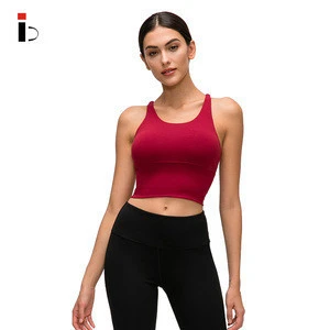 Sexy Scarlet Women Tank Top Tampting Cross Back Hollow Out Waist Women Crop Yoga Top With Removable Padds