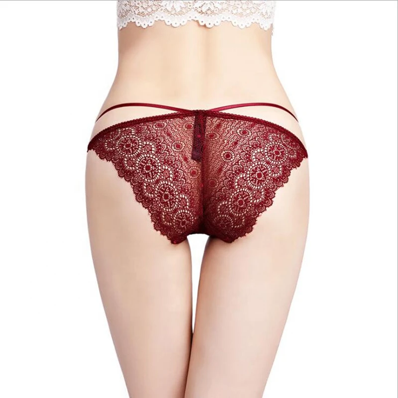 Sexy triangle bottoms leggings strap transparent low-waisted womens panties For women lace large size transparent pants head