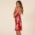 Import Sexy Women Summer Satin Print Suspender Dress Ladies Red Satin Silk Dress Wholesale Price Cami Dress from China