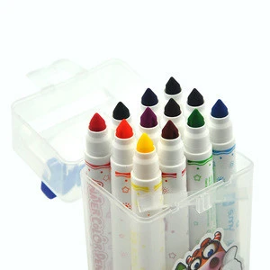 Shanghai Guoyun 12-color kids play gift school stationary blow water color felt tip drawing marker pen stationery set