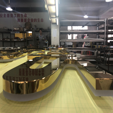 Buy Shining Stainless Steel Channel Letter Sign Backlit Halo Lit Gold ...