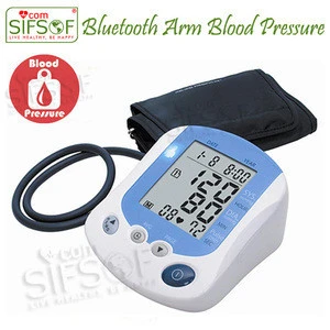 SIFBPM-2.1 Bluetooth Arm Blood Pressure Monitor, Blood Pressure Mode and Clock Mode, Suitable For 4 Users, BPM