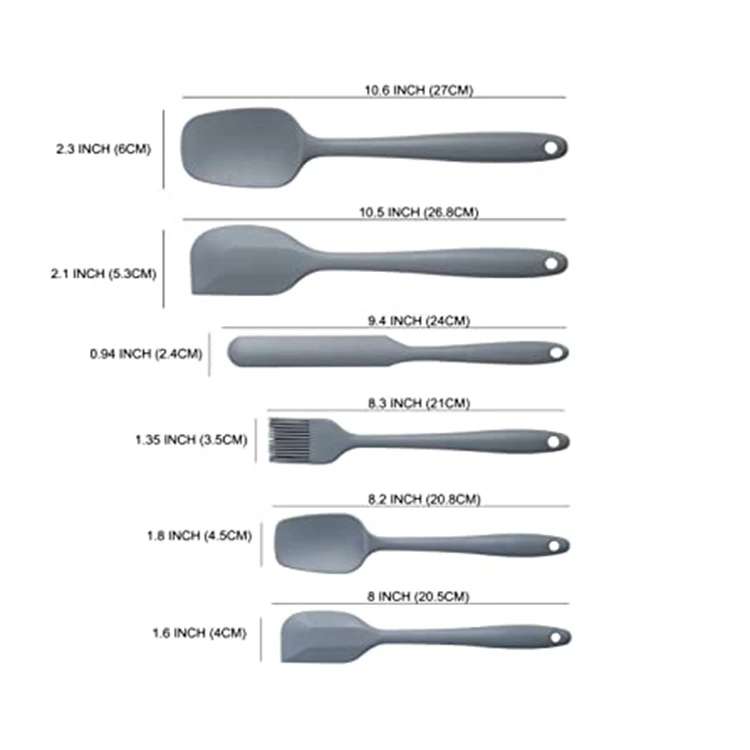 silicon spatula 6 pcs-Spatula set Silicone cookware set