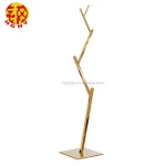 Simple modern bedroom creative tree willow clothes stand stainless steel coat and hat rack landing rack