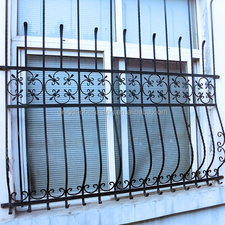 Simple protection Decorative new design wrought iron windows grill balcony
