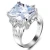 Import Single Stone Ring Designs,Silver Pink Faux Diamond Wedding Rings Jewelry Women from China