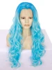 Sky Blue Color Synthetic Lace Front Wigs Orange Color Bright Color Hiperlon Fiber wigs