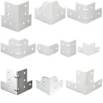 Small brace reinforced corner brackets for flight case hardware