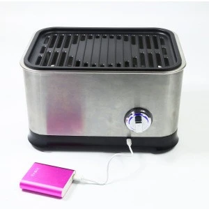 Smokeless Portable charcoal barbecue outdoor  bbq tool -Take Anywhere BBQ Grill -USB Powered Fan