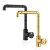 Import Solid Brass Different Black Dual Handle Bridge Kitchen Faucet With Side Pull Sprayer from China