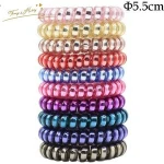 Special design plastic hair coil fashion elastic telephone cord hair tie
