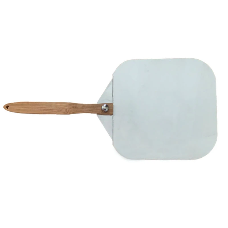 Square shovel Aluminium foldable  pizza peel with metal knob bamboo handle