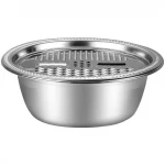 Stainless Steel Kitchen Colanders 2 in 1 Fruit and Vegetable Strainer Bowl Set Fine Mesh Shredding Sink Drain Basin Basket