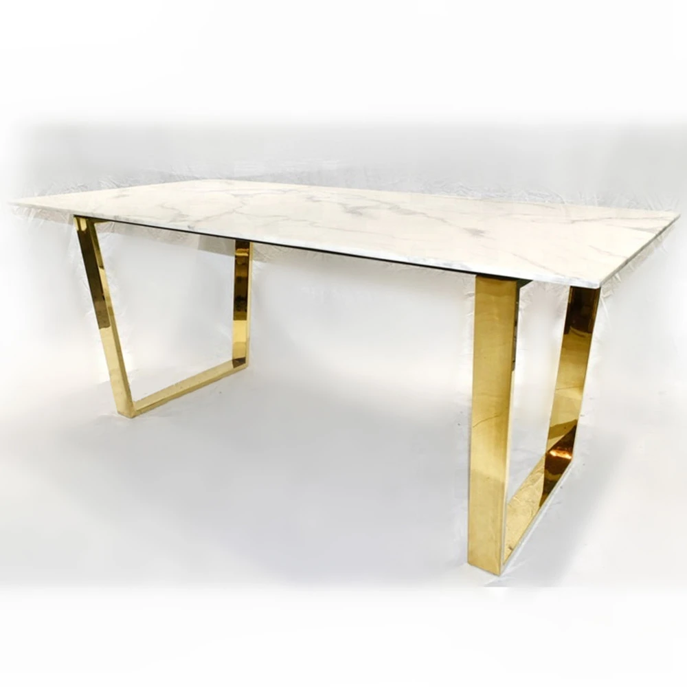 Stainless Steel Mirror Surface Table Legs  Metal Furniture Dining  Table Base With  Marble Top Epoxy Table Top Resin