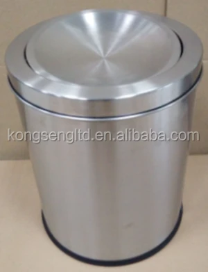 stainless steel swing lid waste bin 3L---40L