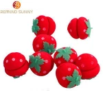 Strawberry Hair Care Foam Soft Round Sponge Balls Curlers Hair Roller Bun Tool