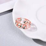 Summer 2021 New Fresh Simple DIY Transparent Resin Ring Camouflage Fruit Apple Grape Strawberry Personality Party Jewelry Female