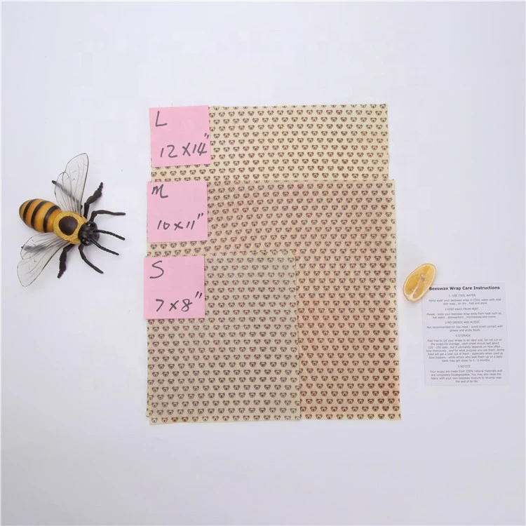 Sustainable Eco Friendly Products Custom Design Waterproof Fresh Reusable Beeswax Food Wrap For Fruits