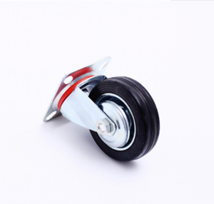 Swivel Brake 6 Inch Cast Iron Core Tread Solid Rubber Caster Wheel