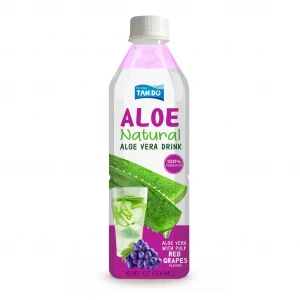 TAN DO Best Selling Aloe Vera Drink with Pulp Grape Sugar Free 500ml Juice Flavored Normal HACCP ISO