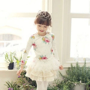 [TAX2007] New Fall Kids quality brand new Korean t-shirts for girls princess dot flower kids tops