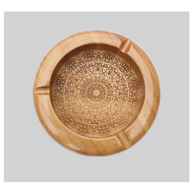 The factory wholesale 100% natural environmental protection high quality square bamboo family cigarette ashtray