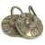 Import Tingsha Tibetan Bell Chimes Buddhist Lucky 8 Symbols Medium 6cm approx. from India