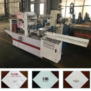 Tissue Paper Processing 2 Color Napkin Making Machine With Printing Logo